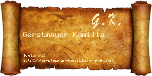 Gerstmayer Kamilla névjegykártya